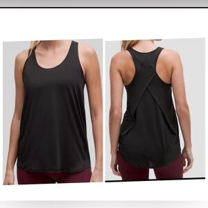 Lululemon- Essential pleated back tank top-black- size 6-NWT